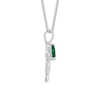 Thumbnail Image 2 of Four-Leaf Clover Necklace Lab-Created Emerald Sterling Silver