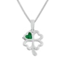 Thumbnail Image 4 of Four-Leaf Clover Necklace Lab-Created Emerald Sterling Silver