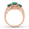 Thumbnail Image 1 of Lab-Created Emerald & Sapphire Ring 10K Rose Gold