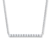 Thumbnail Image 0 of Lab-Created White Sapphire Bar Necklace Sterling Silver