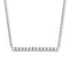 Thumbnail Image 1 of Lab-Created White Sapphire Bar Necklace Sterling Silver