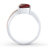 Thumbnail Image 2 of Heart Cross Ring Lab-Created Ruby Sterling Silver/10K Rose Gold