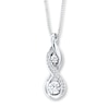 Thumbnail Image 1 of Lab-Created White Sapphire Necklace Sterling Silver