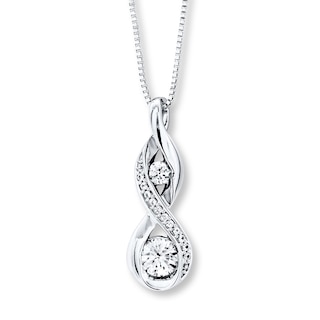 White Lab-Created Sapphire Necklace Sterling Silver