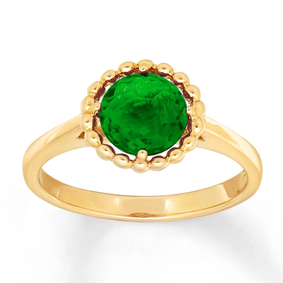Lab-Created Emerald Ring 10K Yellow Gold | Kay