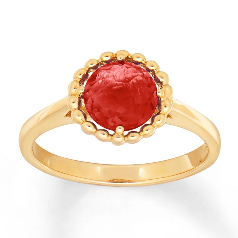 Main Image 1 of Lab-Created Ruby Ring 10K Yellow Gold