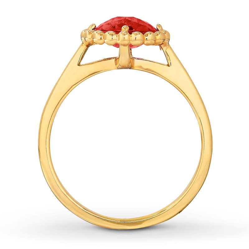 Main Image 2 of Lab-Created Ruby Ring 10K Yellow Gold