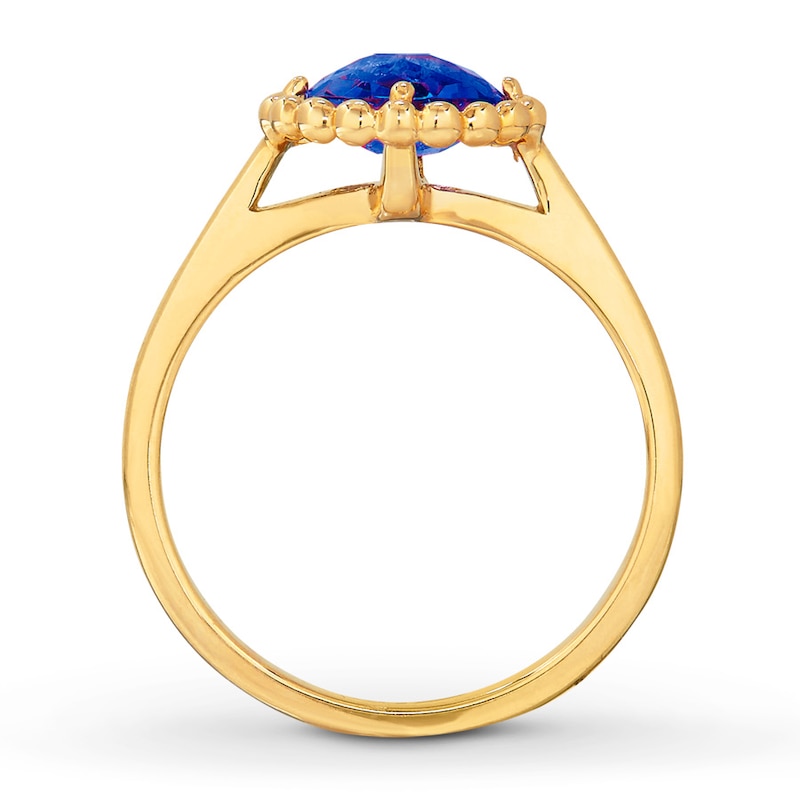 Lab-Created Sapphire Ring 10K Yellow Gold | Kay