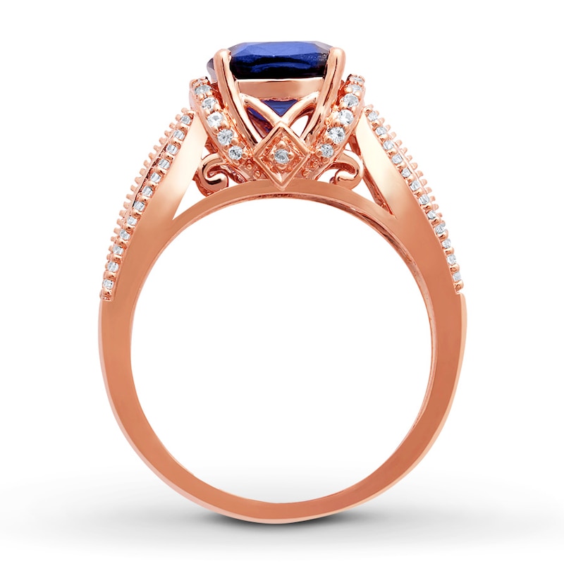 Lab-Created Sapphire Ring 10K Rose Gold