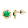 Thumbnail Image 0 of Lab-Created Emerald Earrings 10K Yellow Gold