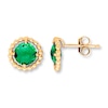Thumbnail Image 1 of Lab-Created Emerald Earrings 10K Yellow Gold