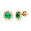 Thumbnail Image 2 of Lab-Created Emerald Earrings 10K Yellow Gold