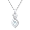 Thumbnail Image 0 of Twist Necklace Lab-Created White Sapphires Sterling Silver