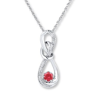 Lab-Created Ruby Necklace Diamond Accents Sterling Silver | Kay