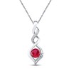 Thumbnail Image 1 of Lab-Created Ruby Necklace Diamond Accents Sterling Silver