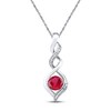 Thumbnail Image 0 of Lab-Created Ruby Necklace Diamond Accents Sterling Silver