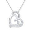 Thumbnail Image 0 of Heart Necklace Lab-Created White Sapphires Sterling Silver