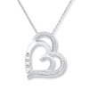 Thumbnail Image 1 of Heart Necklace Lab-Created White Sapphires Sterling Silver