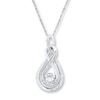 Thumbnail Image 0 of Infinity Necklace Lab-Created White Sapphires Sterling Silver
