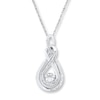 Thumbnail Image 1 of Infinity Necklace Lab-Created White Sapphires Sterling Silver