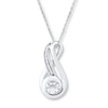Thumbnail Image 0 of Lab-Created White Sapphire Necklace Sterling Silver
