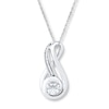 Thumbnail Image 1 of Lab-Created White Sapphire Necklace Sterling Silver