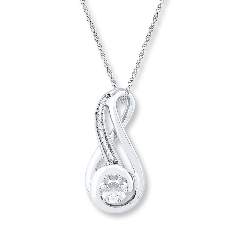 Lab-Created White Sapphire Necklace Sterling Silver