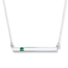 Bar Necklace Lab-Created Emerald Sterling Silver