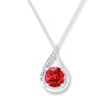 Thumbnail Image 0 of Lab-Created Ruby Lab-Created Sapphire Sterling Silver Necklace
