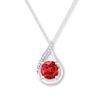 Thumbnail Image 1 of Lab-Created Ruby Lab-Created Sapphire Sterling Silver Necklace