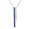Thumbnail Image 1 of Bar Necklace Lab-Created Sapphires Sterling Silver