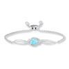 Thumbnail Image 1 of Lab-Created Blue Opal Bolo Bracelet Sterling Silver