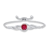 Thumbnail Image 1 of Lab-Created Ruby Bolo Bracelet Sterling Silver