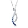 Thumbnail Image 1 of Le Vian Sapphire Necklace 1/6 ct tw Diamonds 14K Vanilla Gold