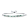Thumbnail Image 1 of Lab-Created Emerald Bolo Bracelet Sterling Silver