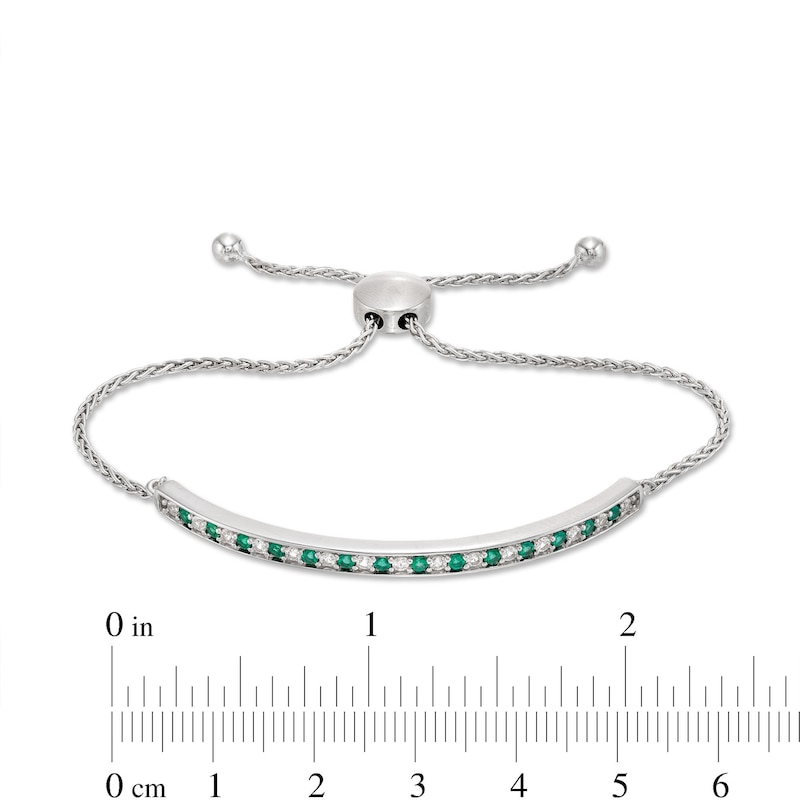Main Image 2 of Lab-Created Emerald Bolo Bracelet Sterling Silver