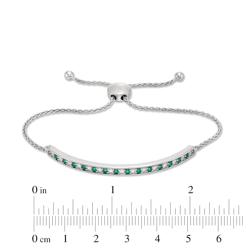 Lab-Created Emerald Bolo Bracelet Sterling Silver