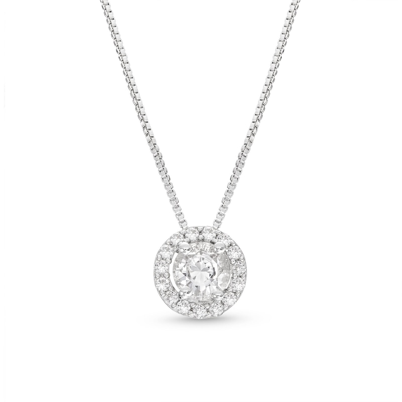 Main Image 1 of Lab-Created White Sapphire Necklace Sterling Silver