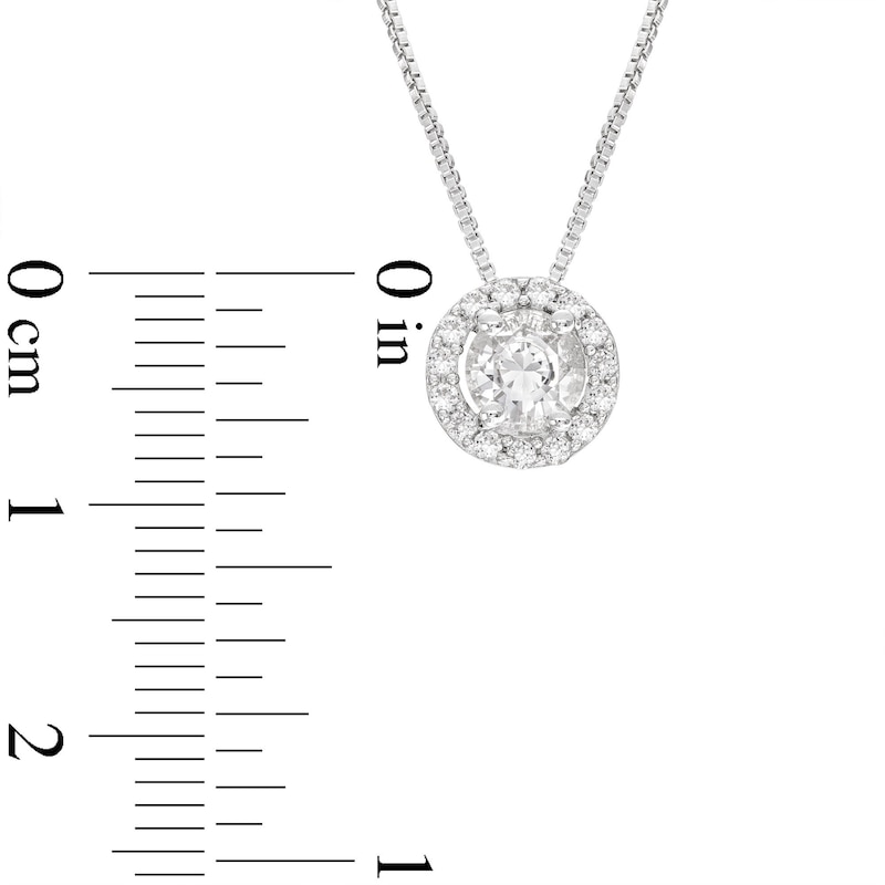 Main Image 2 of Lab-Created White Sapphire Necklace Sterling Silver