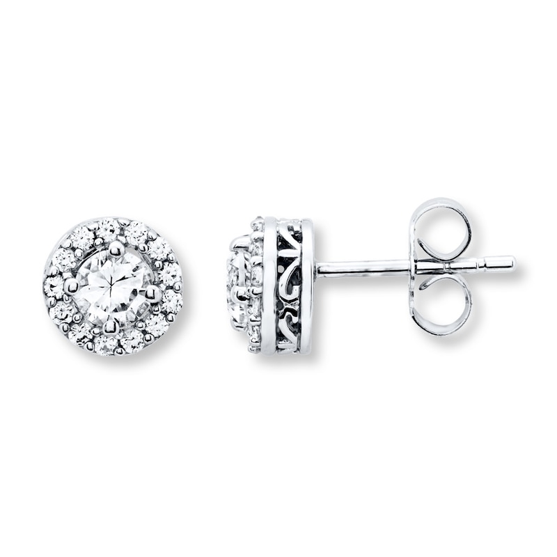 Pretty 925 Silver Stud Earrings Women Flower White Sapphire Wedding Jewelry Gift