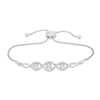 Thumbnail Image 1 of Lab-Created White Sapphire Bolo Bracelet Sterling Silver 9.5