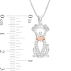 Thumbnail Image 1 of Dog Necklace Lab-Created Sapphire Sterling Silver/10K Rose Gold