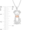 Thumbnail Image 2 of Dog Necklace Lab-Created Sapphire Sterling Silver/10K Rose Gold