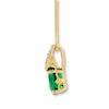 Thumbnail Image 2 of Lab-Created Emerald Necklace Diamond Accents 10K Yellow Gold