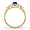 Thumbnail Image 1 of Lab-Created Sapphire Ring 1/15 ct tw Diamonds 10K Yellow Gold