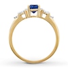 Thumbnail Image 2 of Lab-Created Sapphire Ring 1/15 ct tw Diamonds 10K Yellow Gold