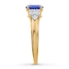 Thumbnail Image 3 of Lab-Created Sapphire Ring 1/15 ct tw Diamonds 10K Yellow Gold