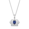 Thumbnail Image 0 of Blue/White Lab-Created Sapphire Crown Necklace Sterling Silver