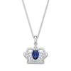 Thumbnail Image 1 of Blue/White Lab-Created Sapphire Crown Necklace Sterling Silver