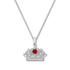 Thumbnail Image 0 of Lab-Created Ruby Crown Necklace Sterling Silver